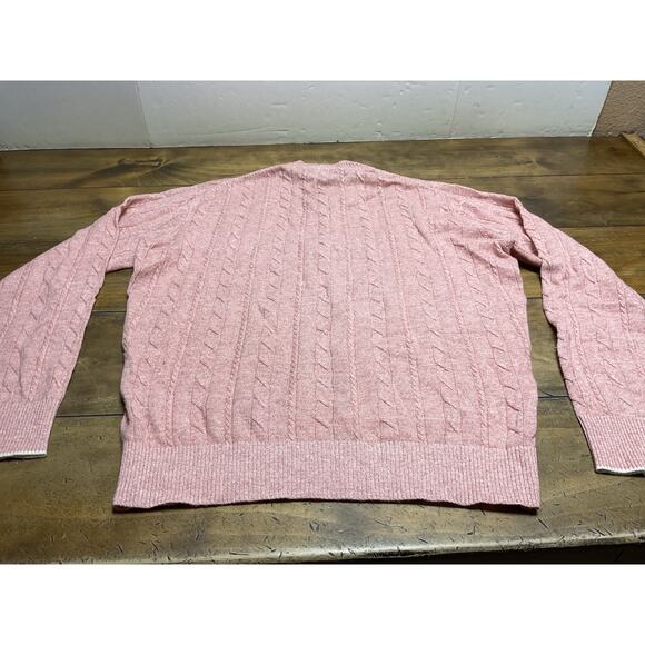 Peter Millar Men's Pink 1/4 Zip Cashmere Linen Cable Knit Pullover Sweater M - Picture 14 of 14